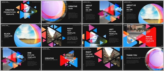 Presentation design vector templates, multipurpose template for presentation slide, flyer, brochure cover design, infographic. Colorful design background for professional business agency portfolio.