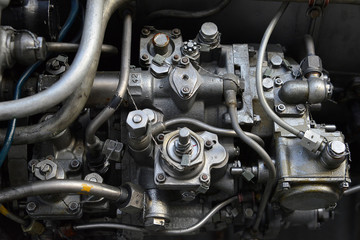 part of the mechanism of an aircraft jet engine