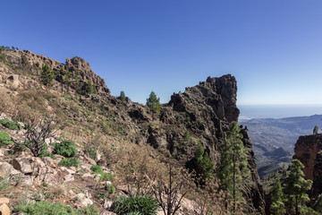 Views of Roque nublo and surrounding area (Gran Canary)