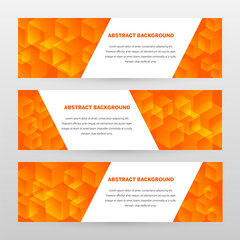 Fototapeta premium Banner vector design. Abstract background template for banner design, business, education, advertisement. Orange and white color. Abstract vector illustration. Concept website template.