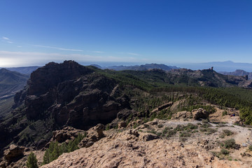 Views of Roque nublo and surrounding area (Gran Canary)