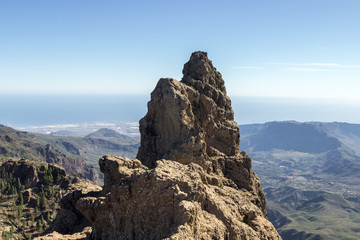 Views of Roque nublo and surrounding area (Gran Canary)