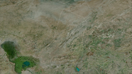 Barh el Ghazel, Chad - outlined. Satellite