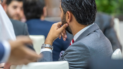Businessman Dealing With Trader At Trade Fair