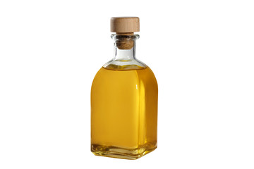 Bottle of oil isolated on a white background. Close-up.