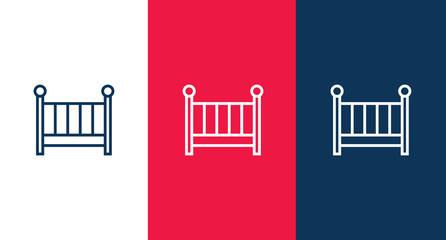 Baby bed icon for web and mobile