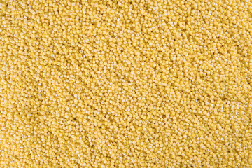 Background, texture of millet closeup. View from above.