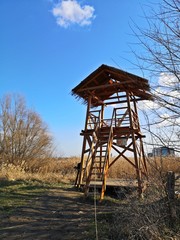 Fototapeta na wymiar Birdwaching tower - nature observation cabin