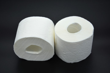 Toilet paper roll isolated on black background  I