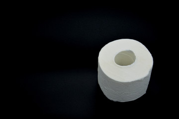 Toilet paper roll isolated on black background  I