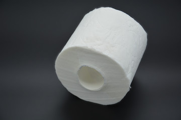 Toilet paper roll isolated on black background  I