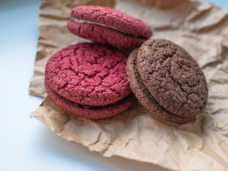 colorful cookies on parchment paper