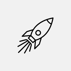 Rocket icon logo design, startup symbol. simple flat vector illustration