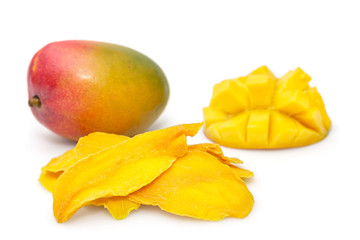Fruit of ripe fresh mango and dry mango
