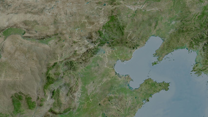 Hebei, China - outlined. Satellite © Yarr65
