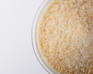 natural animal gelatin on white acrylic background