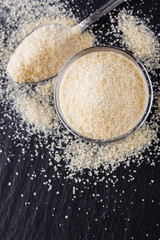 natural animal gelatin on a dark stone background