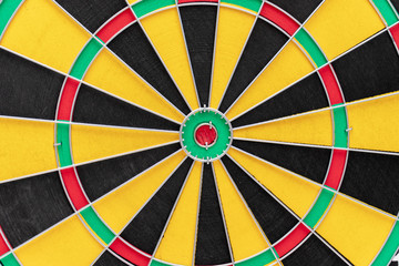 A dart board close up, goals and targetting concept