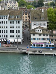 Naklejka premium Zurich, Switz., Cityscape with Tram