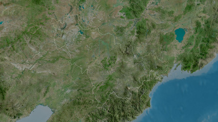 Jilin, China - outlined. Satellite