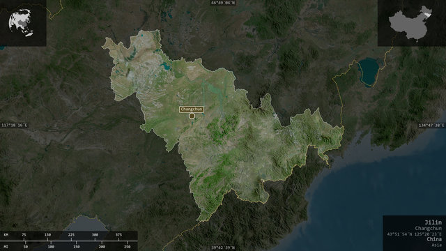 Jilin, China - composition. Satellite