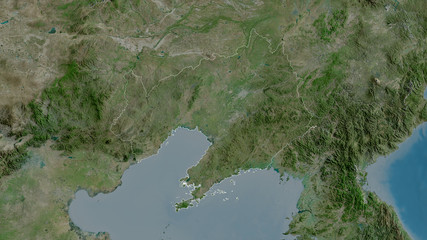 Liaoning, China - outlined. Satellite