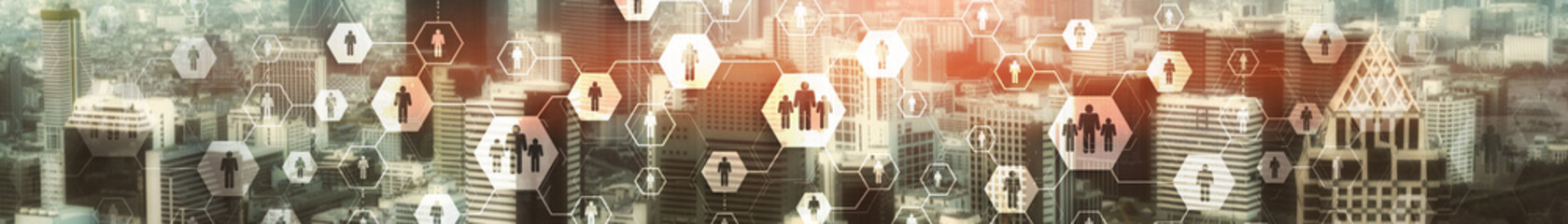 Modern wireless technologies. Means of communucation and networking. People icons Social network