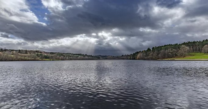 Timelapse of Aubusson lake, Auvergne, France.