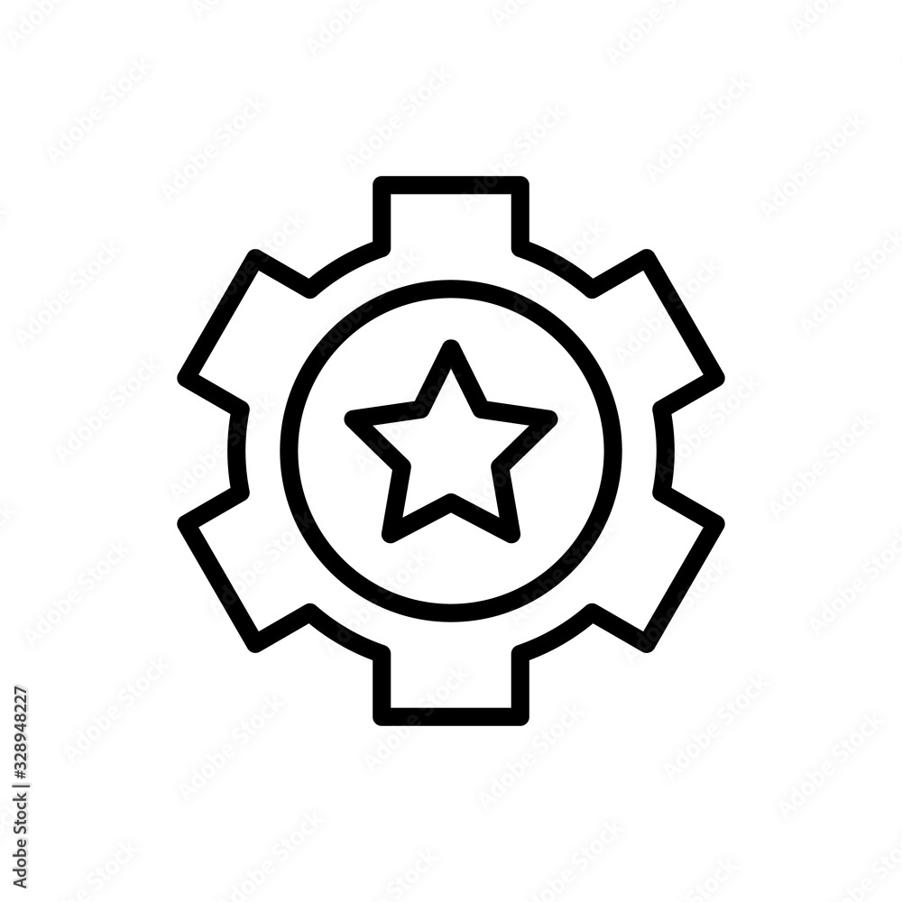 Poster gear, star icon. simple line, outline vector elements of success for ui and ux, website or mobile ap
