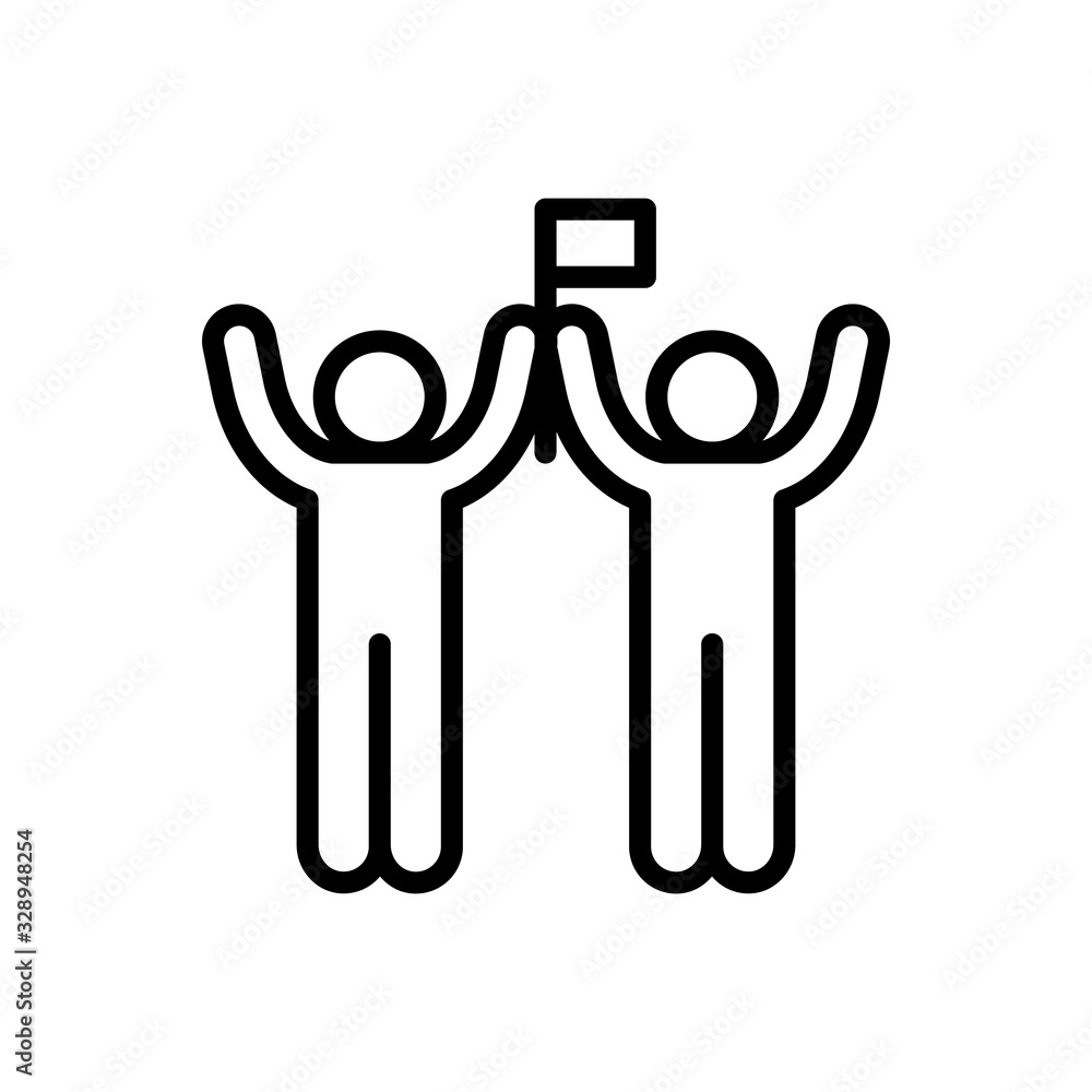 Poster men, people, flag icon. simple line, outline vector elements of success for ui and ux, website or mo