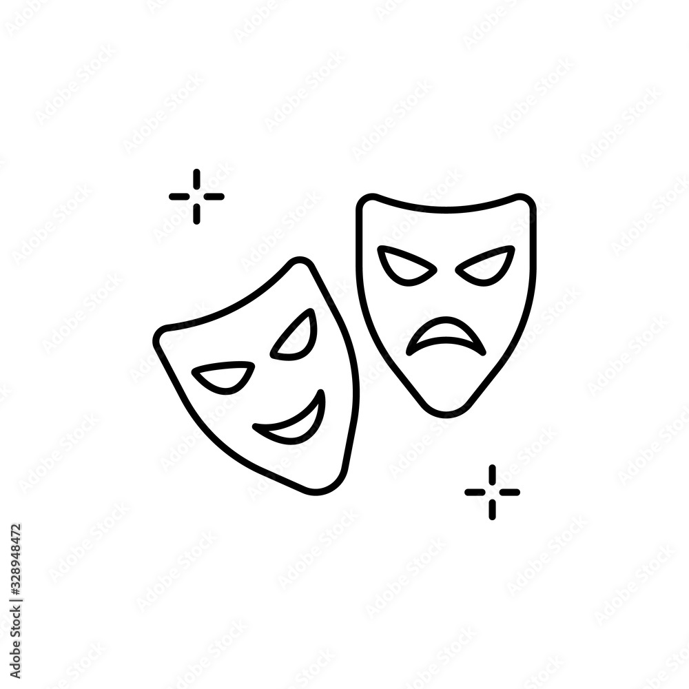 Poster mask icon. simple line, outline vector elements of theatre for ui and ux, website or mobile applicat