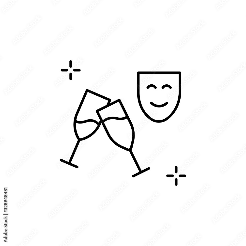 Poster toast, goblet icon. simple line, outline vector elements of theatre for ui and ux, website or mobile