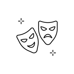 Mask icon. Simple line, outline vector elements of theatre for ui and ux, website or mobile application