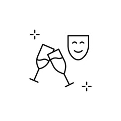 Toast, goblet icon. Simple line, outline vector elements of theatre for ui and ux, website or mobile application