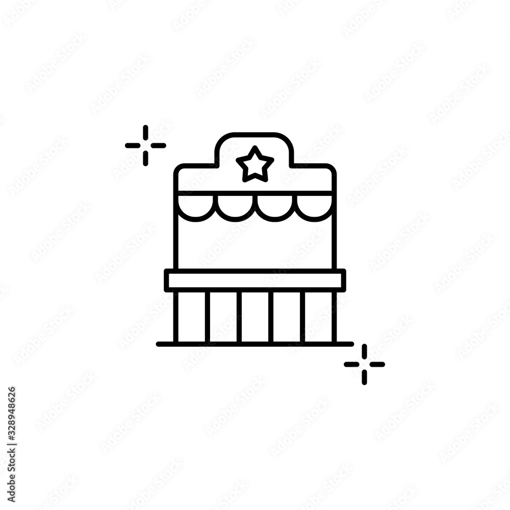Poster food stand icon. simple line, outline vector elements of theatre for ui and ux, website or mobile ap