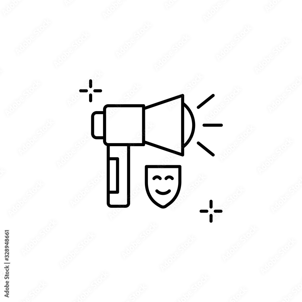 Poster megaphone icon. simple line, outline vector elements of theatre for ui and ux, website or mobile app