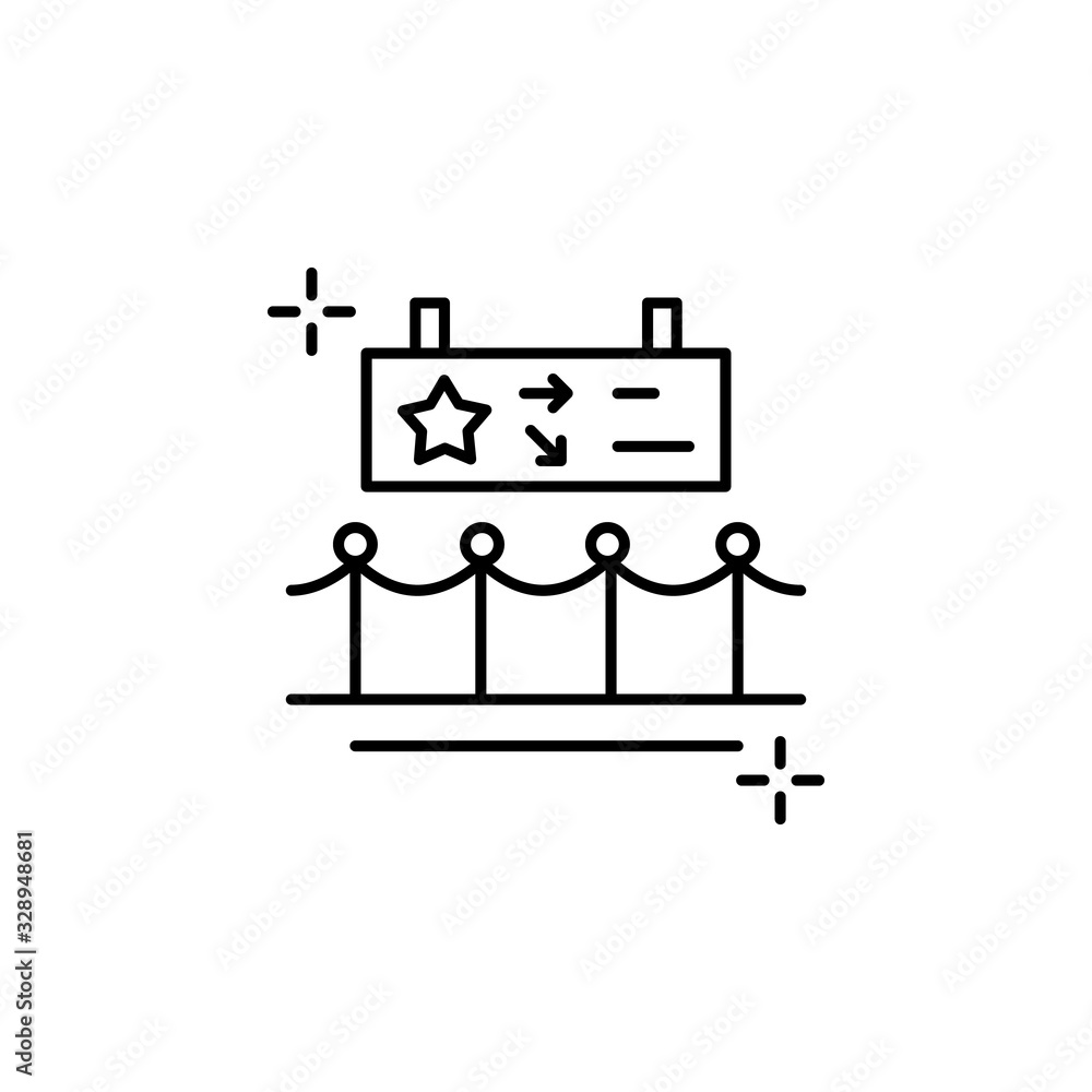 Poster barrier icon. simple line, outline vector elements of theatre for ui and ux, website or mobile appli