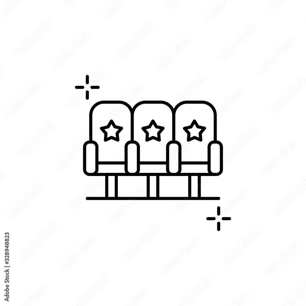 Poster seats icon. simple line, outline vector elements of theatre for ui and ux, website or mobile applica