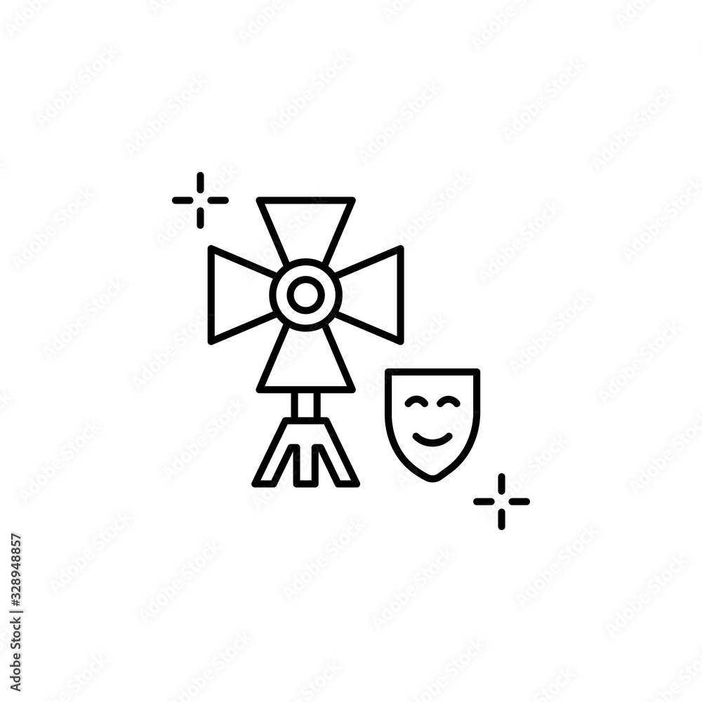 Poster spotlight icon. simple line, outline vector elements of theatre for ui and ux, website or mobile app