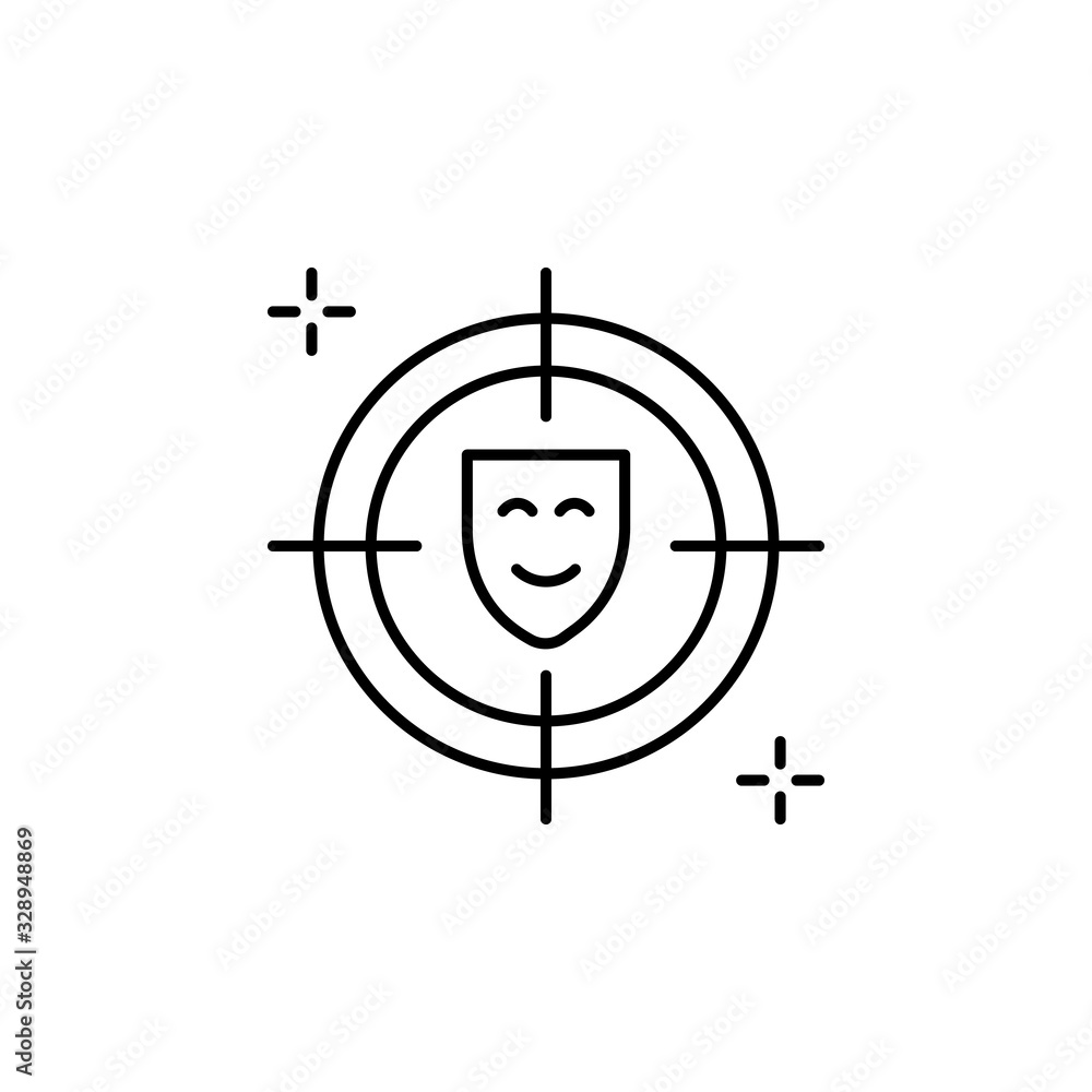 Poster target icon. simple line, outline vector elements of theatre for ui and ux, website or mobile applic