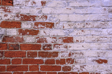 texture of the wall made of red old brick