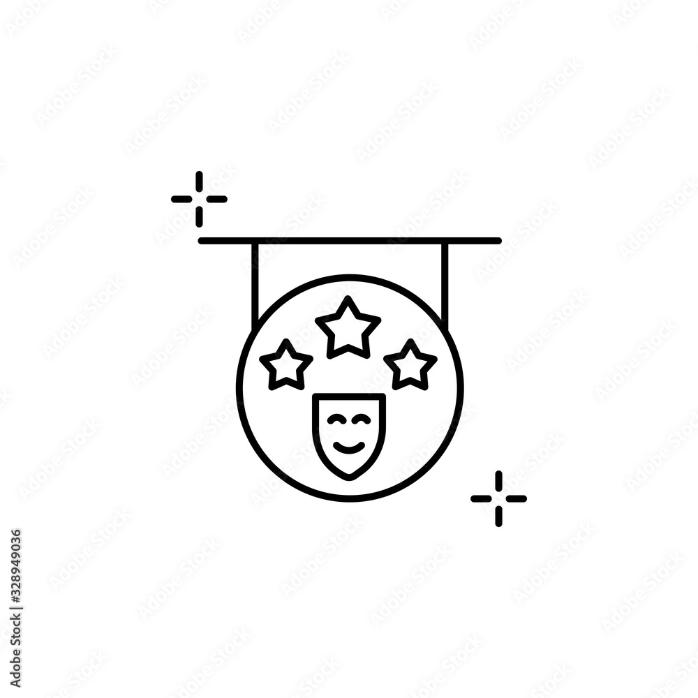 Poster sign icon. simple line, outline vector elements of theatre for ui and ux, website or mobile applicat