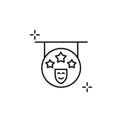 Sign icon. Simple line, outline vector elements of theatre for ui and ux, website or mobile application