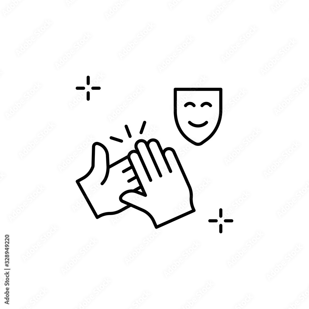 Poster claps icon. simple line, outline vector elements of theatre for ui and ux, website or mobile applica