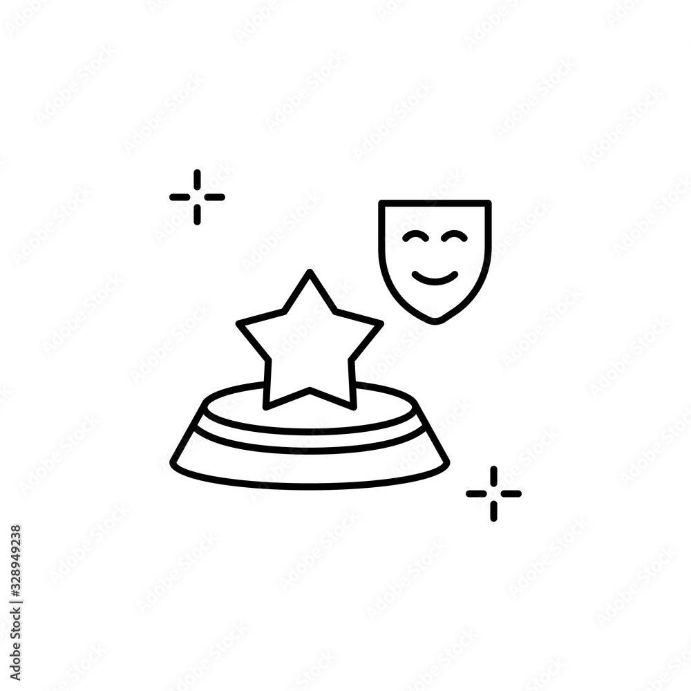 Aufkleber trophy icon. simple line, outline vector elements of theatre for ui and ux, website or mobile applic