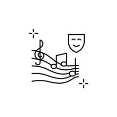 Music notes icon. Simple line, outline vector elements of theatre for ui and ux, website or mobile application