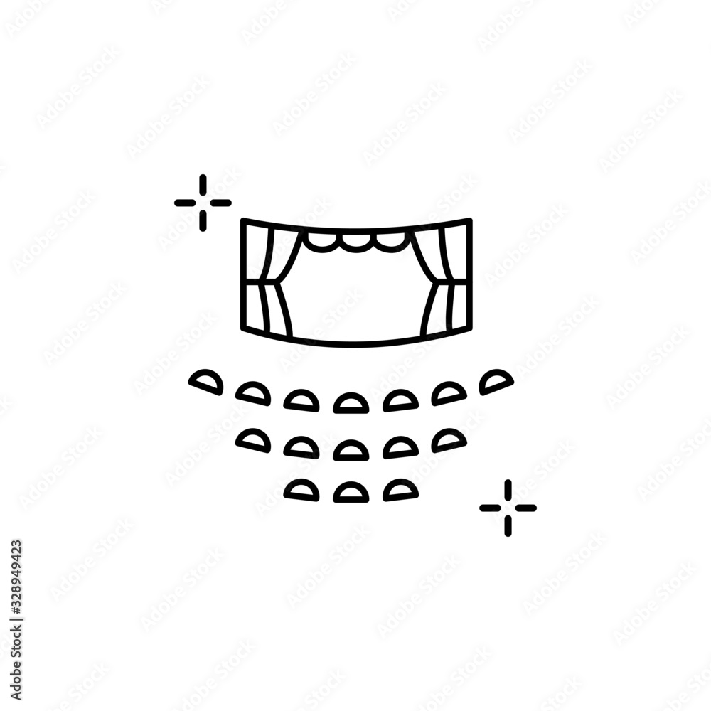 Poster seats, platform icon. simple line, outline vector elements of theatre for ui and ux, website or mobi
