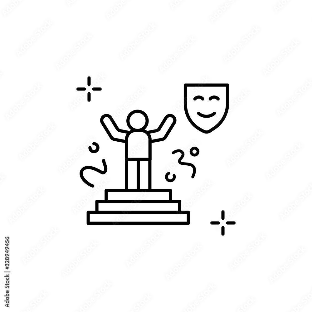 Poster claps, actor, scene icon. simple line, outline vector elements of theatre for ui and ux, website or 