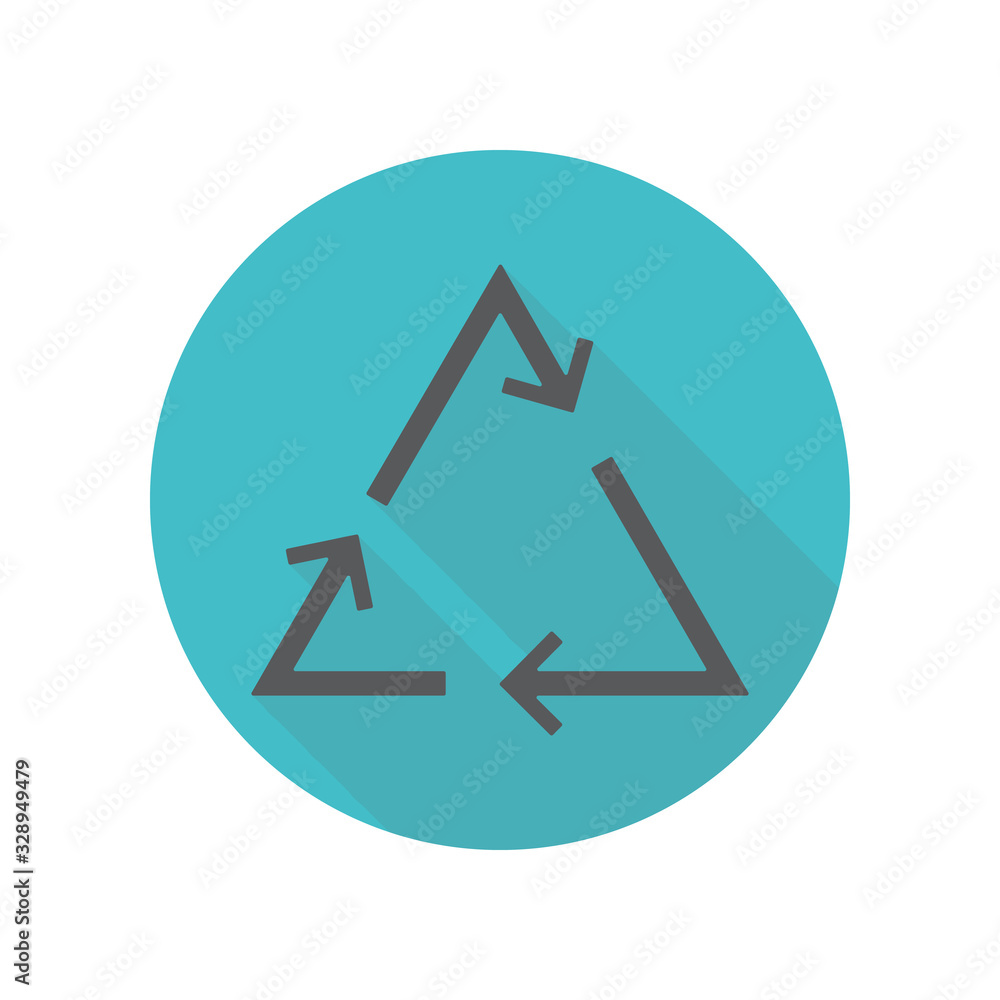 Poster recycling long shadow icon. simple thin line, outline vector of restaurant icons for ui and ux, webs