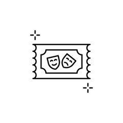 Ticket icon. Simple line, outline vector elements of theatre for ui and ux, website or mobile application